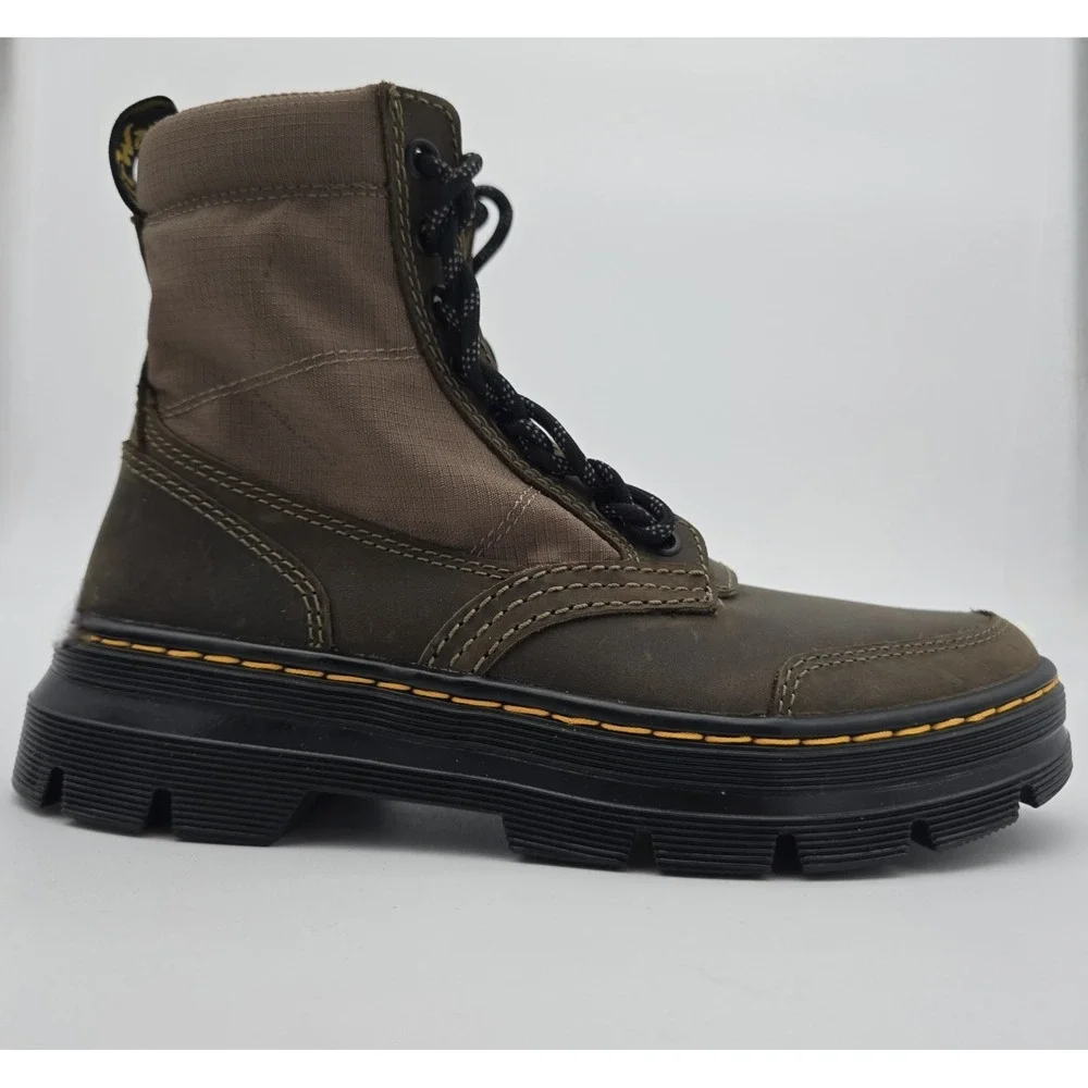 Dr. Martens Combs Jungle Zip Boots Ladies Size 7 Tactical Dark Khaki Lace-Up NEW - Picture 8 of 16